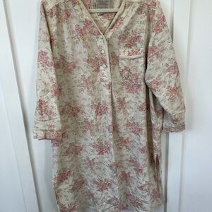 Victoria's Secret country Floral Nightshirt - Cream and Pink